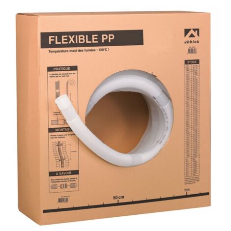 Ubbink – Conduit flexible 60mm PPTL 25m – Haute résistance aux condensats – Pour chaudières à condensation – Gaine VMC