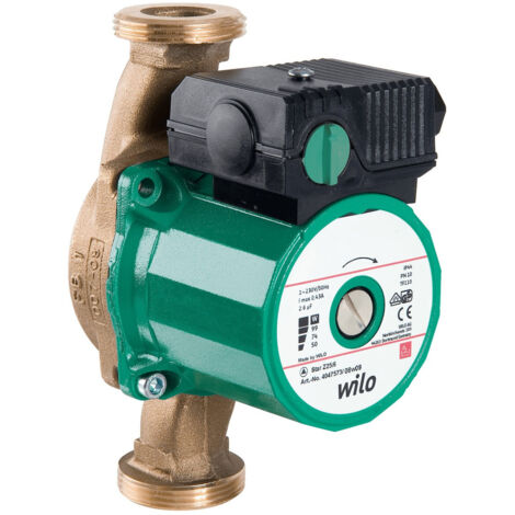 Wilo – Pompe de bouclage eau chaude 1'1/4 G1 – Entraxe 150 mm – Débit 3,30 m³/h – Moteur résistant au blocage – Corps en bronze