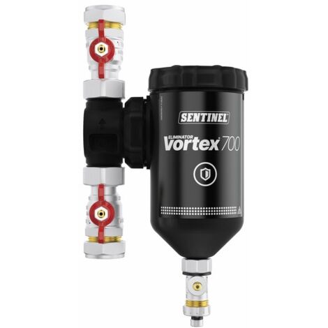 Socla – Filtre chauffage central Vortex 700 1'' spécial PAC – Tamis 800 microns – Aimants néodyme pour débris magnétiques – Entretien facile