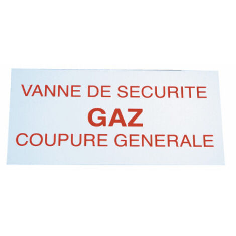 Diff – Étiquette signalétique vanne de sécurité gaz coupure générale 200x100 mm – Couleur rouge sur fond blanc – Essentielle pour installations gaz (1/4)