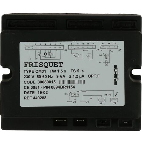 Boîtier de contrôle ventouse pour chaudières Frisquet – Modèles BICERAME, HYDROCONFORT, HYDROMOTRIX – Installation professionnelle recommandée - F3AA40431