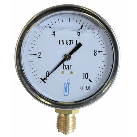Manomètre boitier inox - Bain de glycérine - Diamètre 50 mm