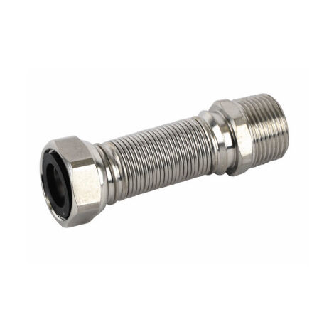 Diff – Flexible inox extensible 3/4' DN20 75 à 130 mm – Raccords compatibles – Plomberie professionnelle – Résistance aux conditions d'utilisation