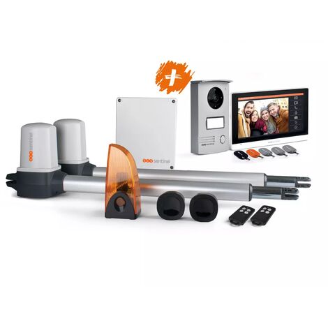 Scs Sentinel – Kit motorisation portail battant avec visiophone – Moteurs à vérins OpenGate 1 – Charge max 400kg – Longueur max 4m – Garantie 5 ans
