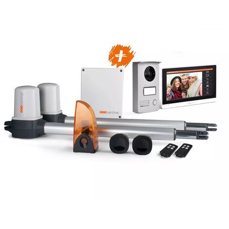 Scs Sentinel – Kit motorisation portail battant avec visiophone VisioDoor 7+ – Vérins 400 kg – Longueur max 4m – Installation facile (1/5)