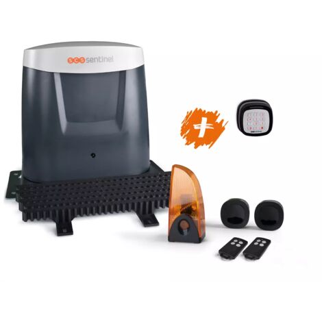Scs Sentinel – Kit motorisation portail coulissant 500kg – 5m – Clavier à code sans fil – Ouverture rapide – Sécurité photocellules et feu clignotant (1/5)