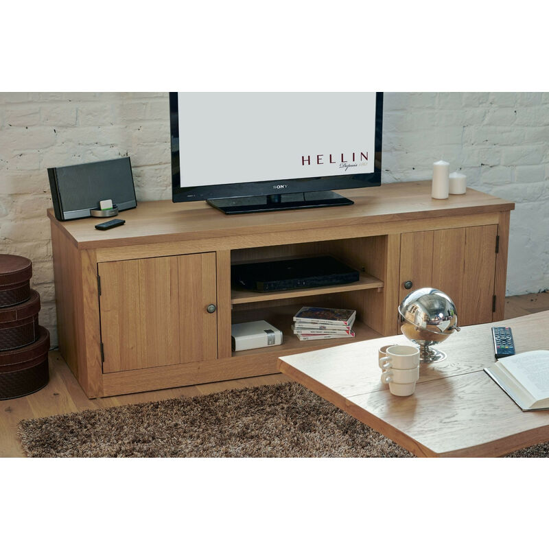 Petit meuble tv bas fabriqué en bois Korg - Hellin