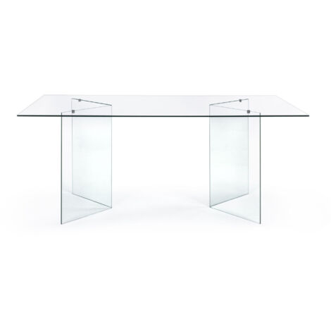 Table de salle à manger design rectangulaire en verre L180 - IDORA (1/4)