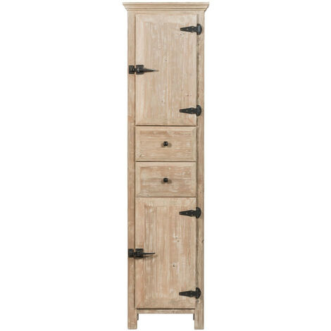 Colonne de salle de bain en bois et métal - LAURINA (1/3)