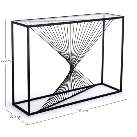 Console filaire en verre et en métal noir L107 - SPIRALE (1/7)