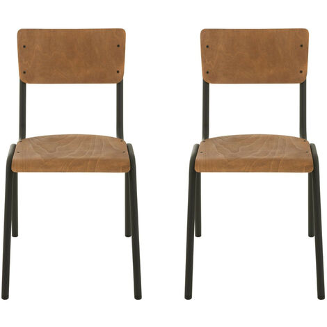 Chaise en bois et métal (lot de 2) - CHARLEMAGNE (1/5)