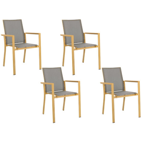 Chaises de jardin colorées en aluminium (lot de 4) - CASSIS (1/5)