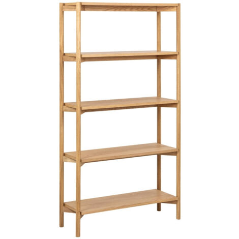 Bibliothèque scandinave en chêne clair 4 tablettes - BRENDA (1/5)
