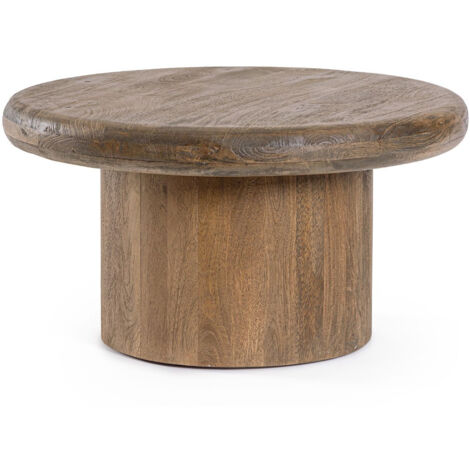 Table basse de salon ronde en bois de manguier D75 - JUAREZ (1/3)