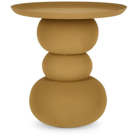 Table basse 41x41x42 cm en acier moutarde - GREZZO (1/5)