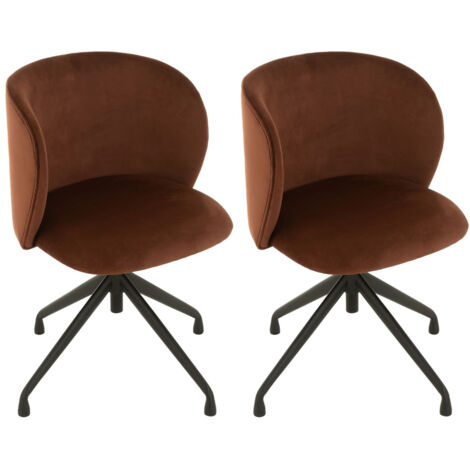 Chaises pivotantes réglables en hauteur velours (lot de 2) - MIA (1/5)