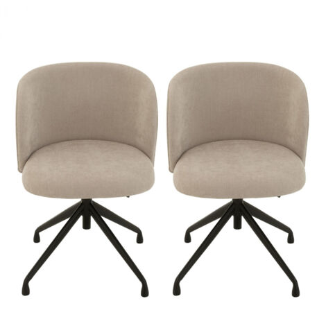 Chaises pivotantes réglables en hauteur en tissu (lot de 2) - MIA (1/5)