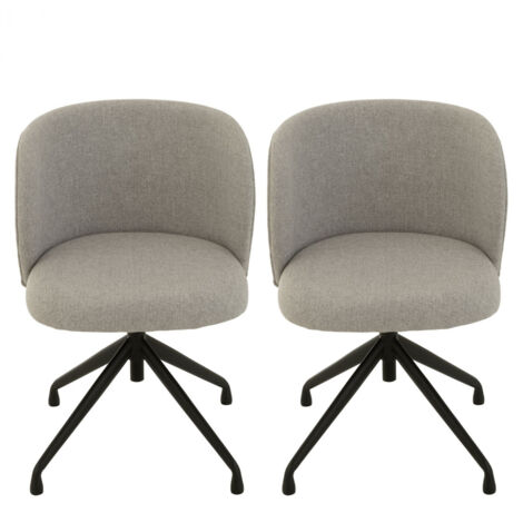 Chaises pivotantes réglables en hauteur en lin (lot de 2) - MIA (1/5)