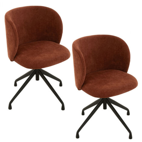 Chaises pivotantes réglables en hauteur en tissu (lot de 2) - MIA (1/5)