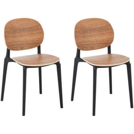 Chaises de salle à manger naturel/noire style japandi (lot de 2) - YUMI (1/5)