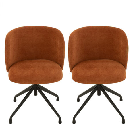 Chaises pivotantes réglables en hauteur en tissu (lot de 2) - MIA (1/5)