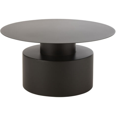 Table basse ronde design en métal noir D80 - MONZA (1/5)