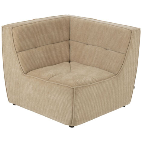 Fauteuil chauffeuse d'angle lounge en velours côtelé - LORENZO (1/5)