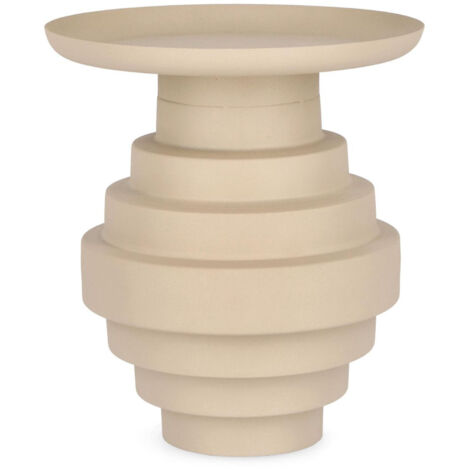 Table basse 40x40x35 cm en acier beige - GREZZO (1/4)