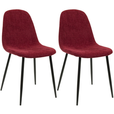 Chaises avec pieds en métal et assises en tissu (lot de 2) - ZELIE (1/4)