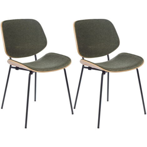Chaises rétro en chêne et tissu (lot de 2) - ELLEA (1/5)