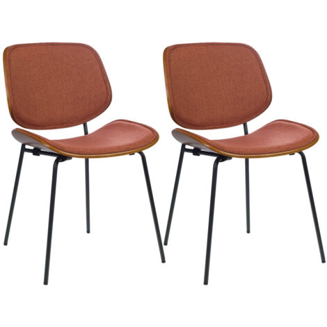 Chaises rétro en noyer et tissu (lot de 2) - ELLEA (1/5)