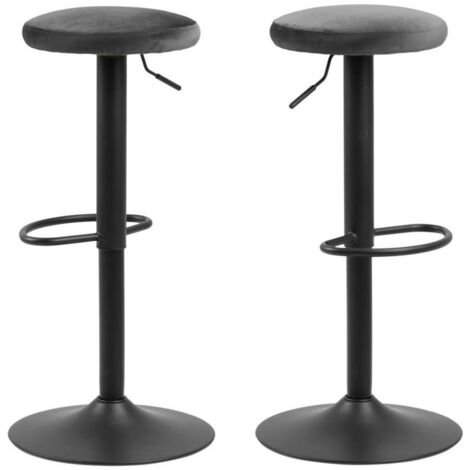 Tabourets de bar réglables et pivotants en velours (lot de 2) - MARCUS (1/5)