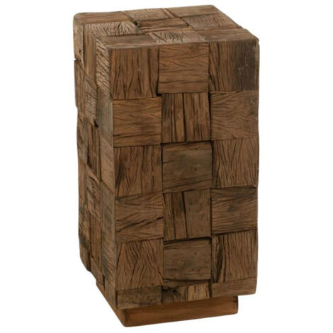Sellette en bois foncé recyclé H60 - ICA (1/4)