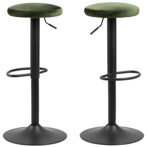 Tabourets de bar réglables et pivotants en velours (lot de 2) - MARCUS (1/5)