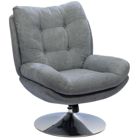 Fauteuil de salon relax pivotant en tissu - ERIC (1/5)
