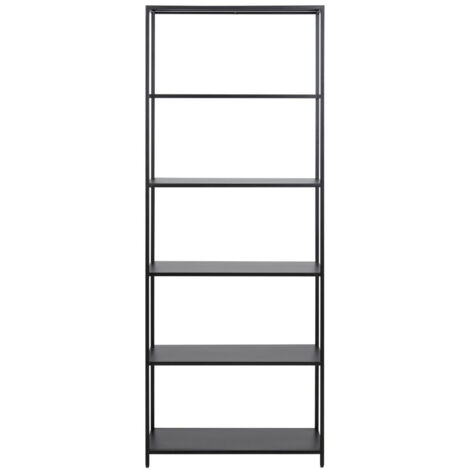 Bibliothèque scandinave en métal noir 5 tablettes - HARLOW (1/5)