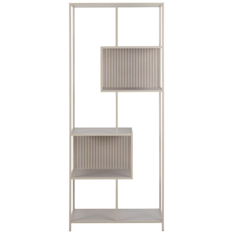 Bibliothèque scandinave en métal grège 5 tablettes - BARRY (1/5)