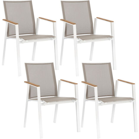 Chaises de jardin empilables en aluminium (lot de 4) - KERVER (1/5)