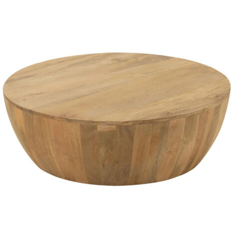 Table basse ronde en manguier naturel - CAMILA (1/5)