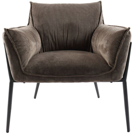 Fauteuil à accoudoirs pieds métal et velours - ROXANE (1/5)