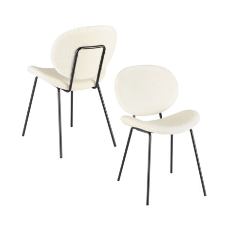 Chaises de salle à manger design en tissu bouclette (lot de 2) - KIM (1/5)