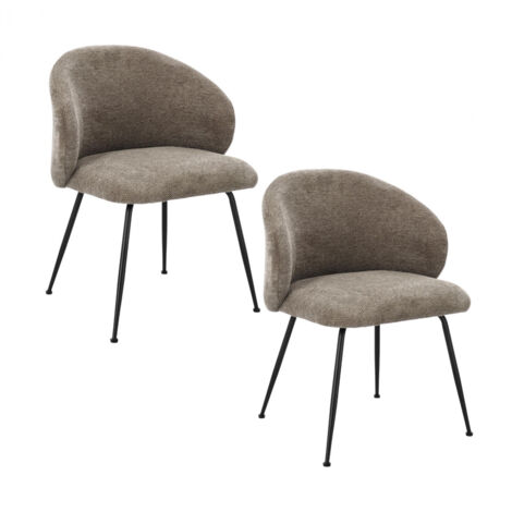 Chaises design de salle Ă manger en tissu chenille (lot de 2) - LOU (1/5)