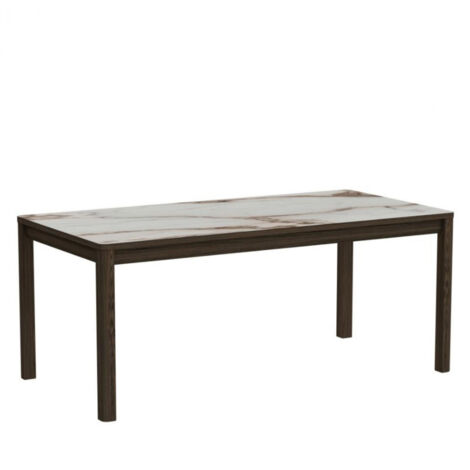 Table rectangulaire en céramique et chêne fumé 6 places L180 - SIMONE (1/5)