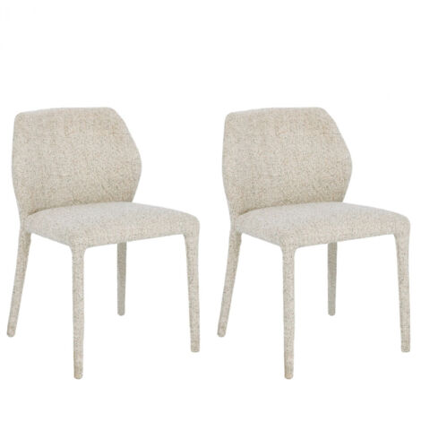 Chaises de salle à manger en tissu moucheté beige (lot de 2) - LILY (1/5)