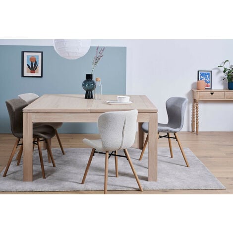 Table carrée extensible en chêne blanchi L140/200 - BOSTON