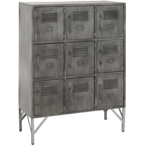 Buffet armoire industrielle 9 casiers en métal - ERNESTINE (1/5)