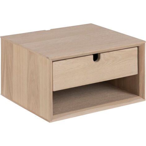 Chevet suspendu rectangulaire en bois 1 niche et 1 tiroir - CENTIOR (1/5)
