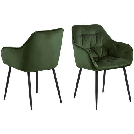 Fauteuil de salle à manger en velours et métal (lot de 2) - TERI (1/5)