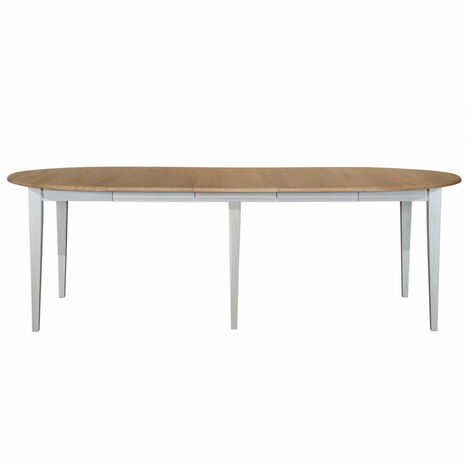 Table ronde 6 pieds fuseau D105 + 3 rallonges bois - VICTORIA