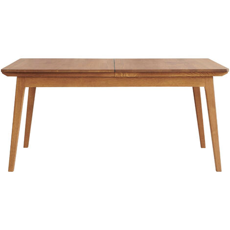 Hellin – Table à manger extensible en chêne massif noir 6/12 places L160/240 – Système d'ouverture synchronisée – Style vintage (1/5)